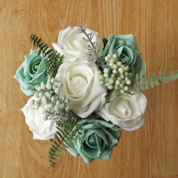 Mint Green Rose & Fern Child's Bouquet