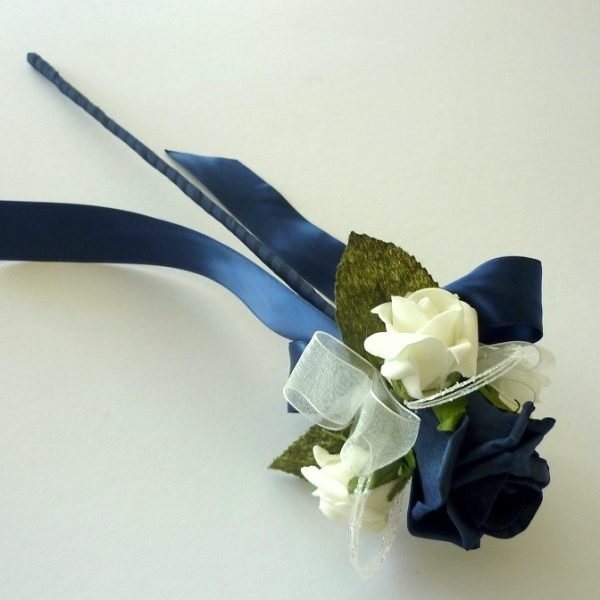 Navy Flower Girl Wand