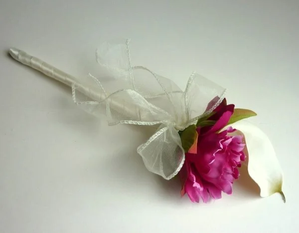 Peony and Calla Lily Flower Girl Wand