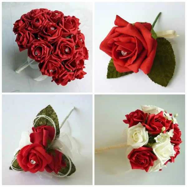 Artificial Wedding Flowers - Red Rose