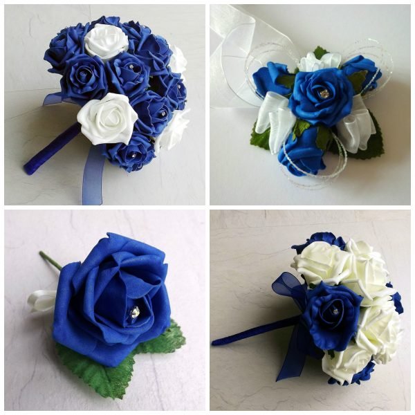 Artificial Wedding Flowers - Royal Blue Rose