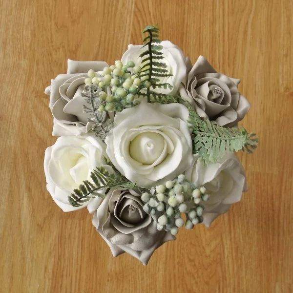 Silver Rose & Fern Child's Bouquet