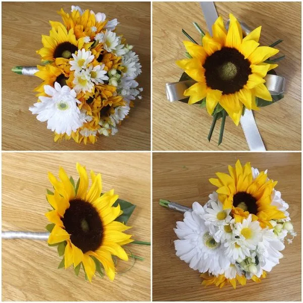 Silk Sunflower & Daisy Wedding Flower Collection