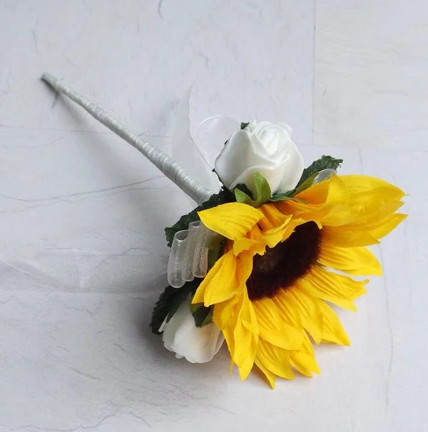 Silk Sunflower Flower Girl Wand