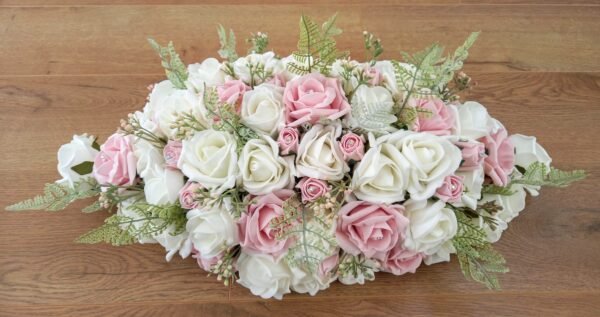 Light Pink Rose & Fern Top Table Arrrangement