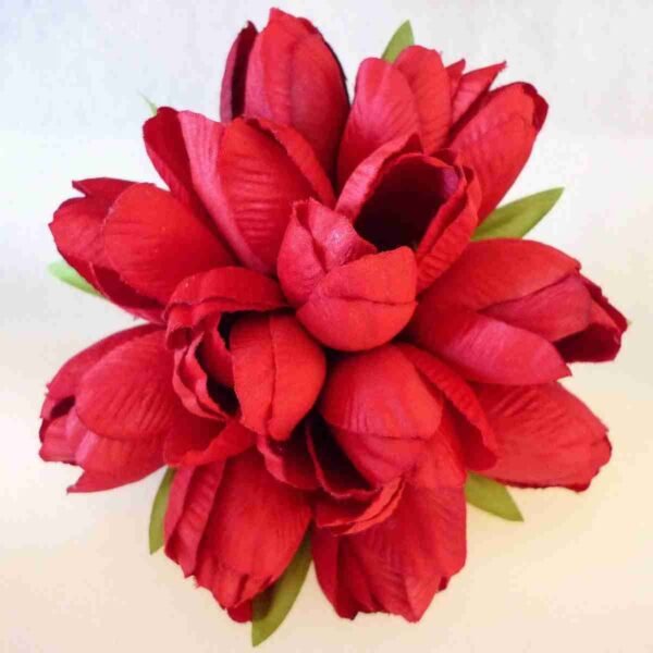 Red Silk Tulip Cake Topper