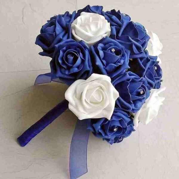 Artificial Wedding Flowers - Royal Blue Rose